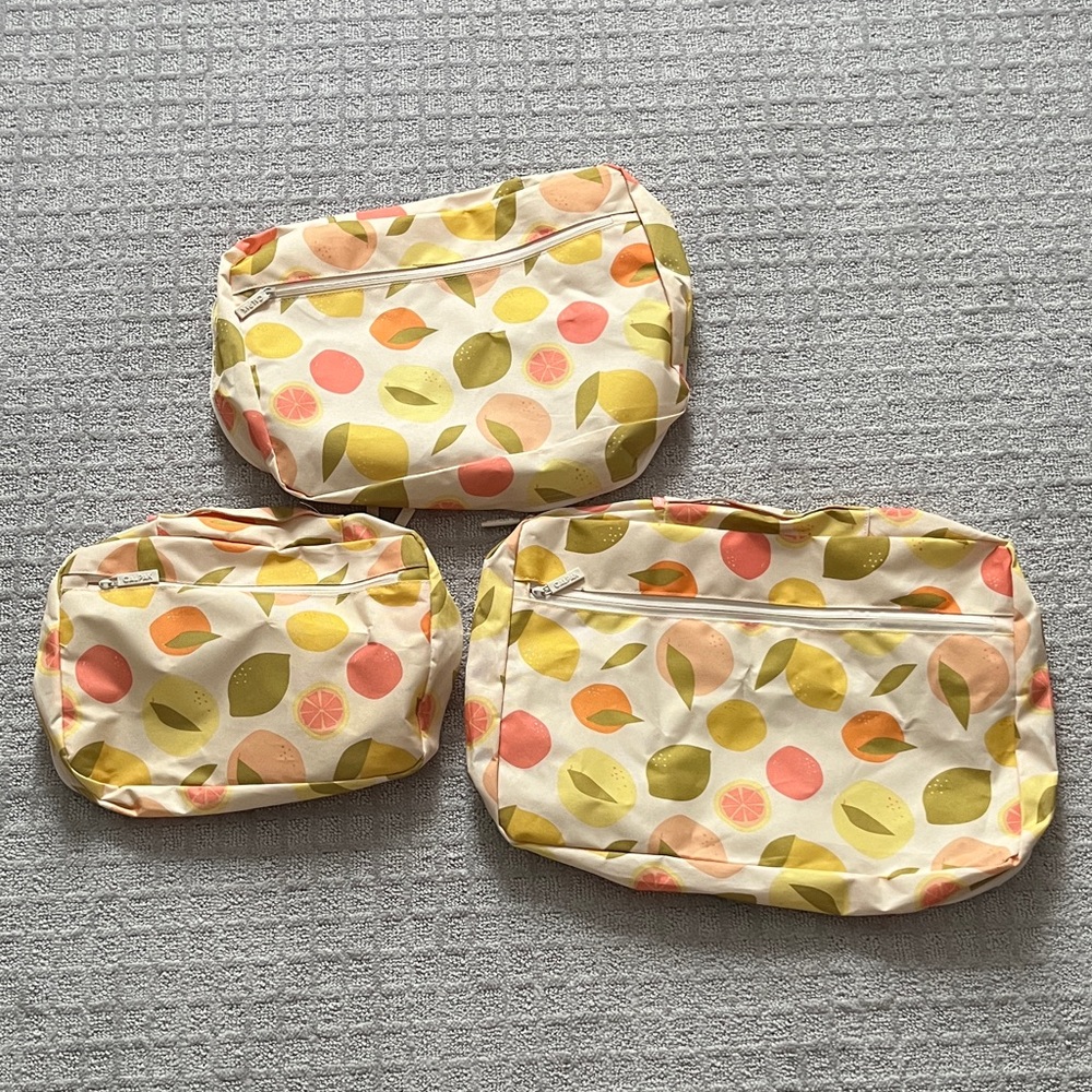Calpak Peach & Lemon Pattern Packing Cube Set - Picture 6 of 6